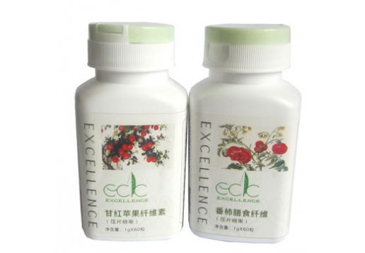 爱诗伦思 甘红苹果纤维素60粒/瓶+番柿膳食纤维60粒/瓶 分解脂肪原海藻钻石