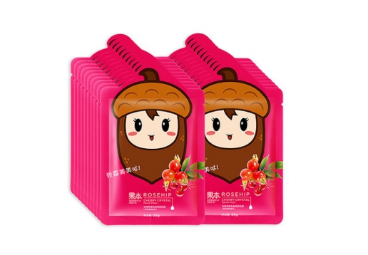 诗婷露雅 玫瑰果樱桃晶透面贴膜20片